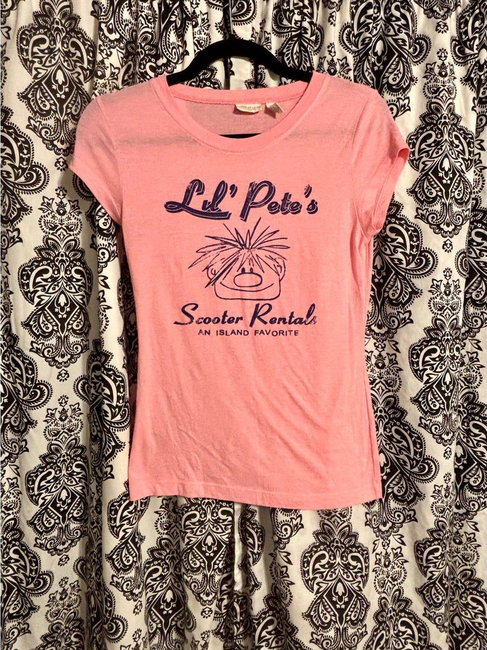 Vintage 90’s American Eagle Outfitters Pink Graphic Short Sleeve Sheer Tee